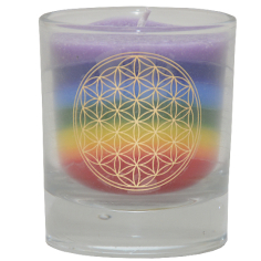 Regenbogenkerze «Blume des Lebens»