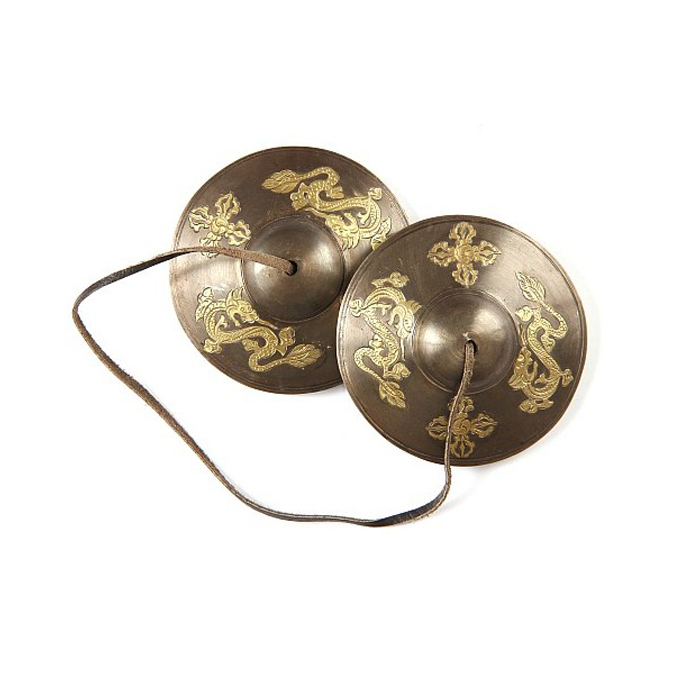 Gompa mit tib. Drachen gross gold 