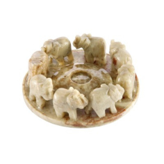 Elefantenfamilie im Kreis - Räucherstäbchenhalter